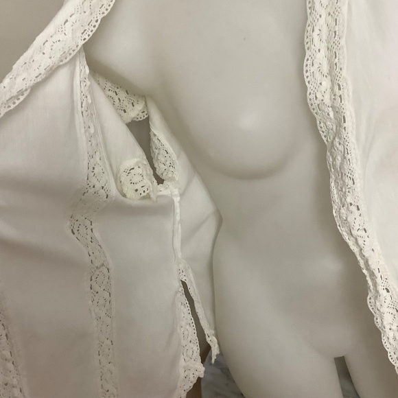 April Cornell Cream Lace Trim Blouse - Picture 5 of 8